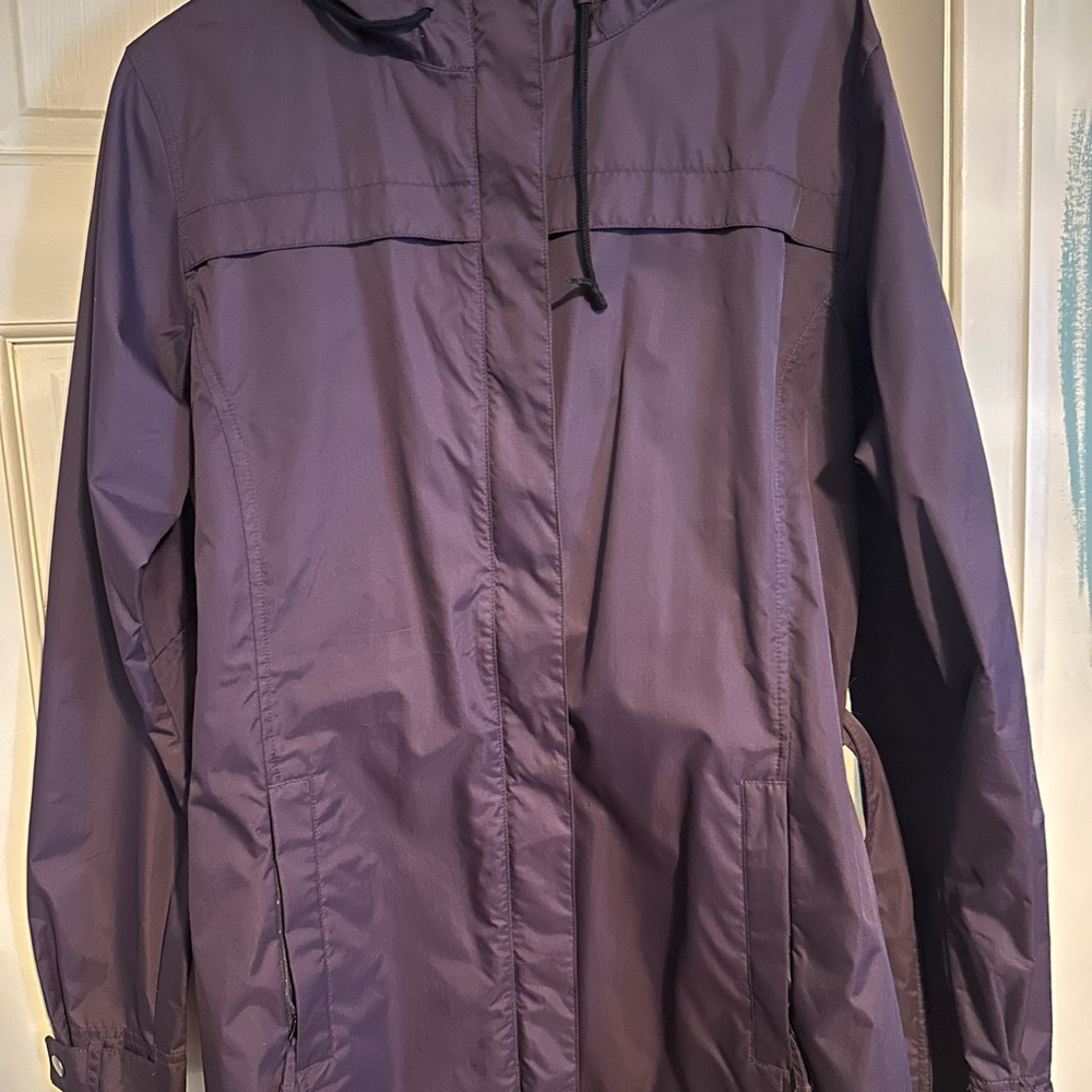 Columbia Purple Utility Jacket with Hood and Water-Resistant Fabric size XL